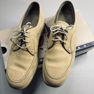 Vintage Hush Puppies 55038 Wayne Oxford Tan  Suede Women's Size 8.5M With BOX